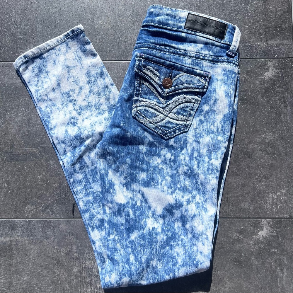 TwentyOne Black Skinny Jeans with Distressed Acid Wash